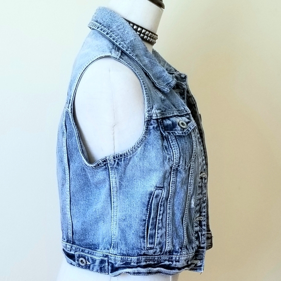 Amethyst Jeans crop denim vest S/M - Picture 3 of 4